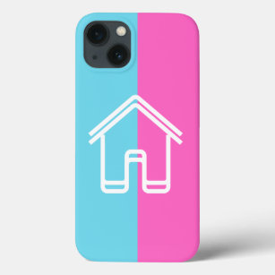 Baby Blue & Hot Pink House Logo iPhone 13 Case