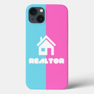 Baby Blue & Hot Pink Realtor Logo  iPhone 13 Case