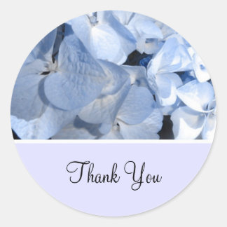 Baby Blue Hydrangea Thank You Classic Round Sticker