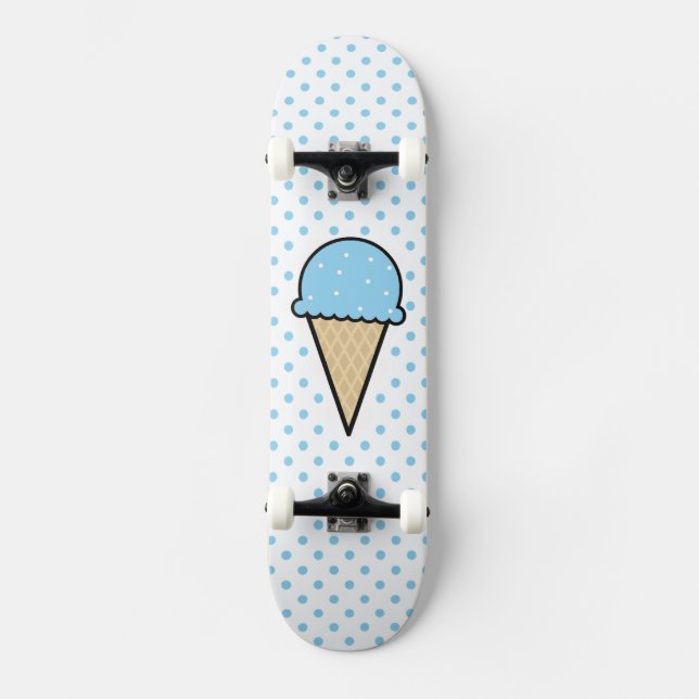 Baby Blue Ice Cream Cone Skateboard (Front)