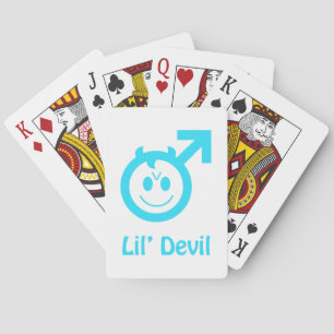 Baby Blue Lil Devil Male Symbol Playing Cards