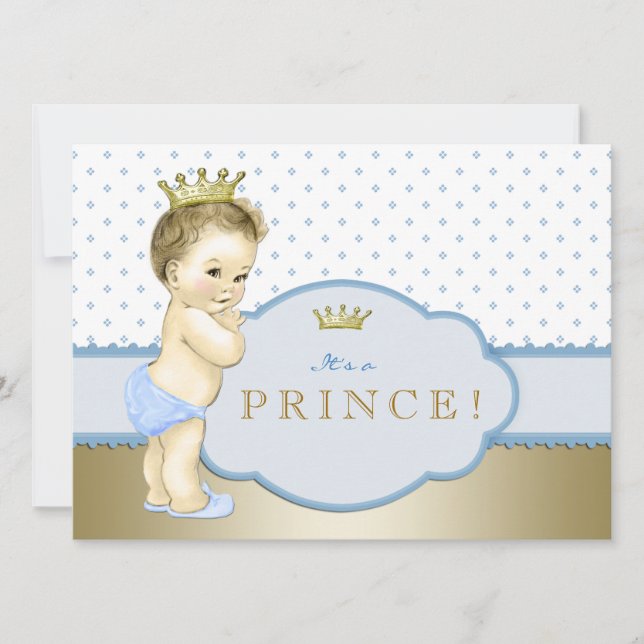 Baby Blue Little Prince Baby Shower Invitation (Front)