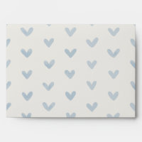 Baby Blue Love Hearts Pattern Offwhite