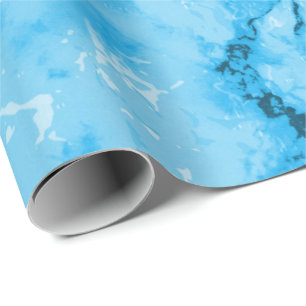 Baby Blue Marble Texture Look Wrapping Paper