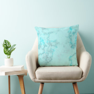 Baby Blue Marble Throw Pillow