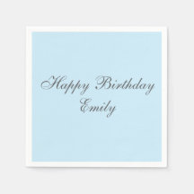 Baby Blue Minimalist Birthday Party Napkins