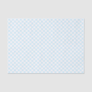 Baby Blue Modern Check Squares Pattern Gift Wrap Tissue Paper