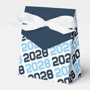 Baby Blue & Navy Grad Thank You Pawprint Back Gift Favor Box