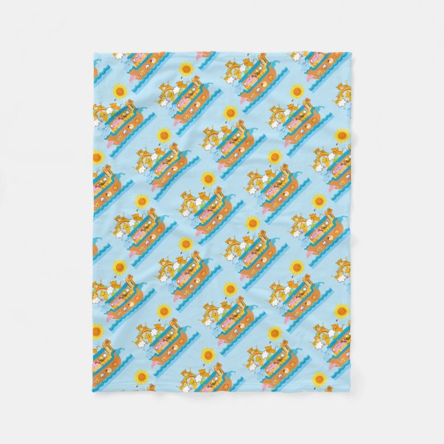 Baby Blue Noah’s Ark Fleece Blanket (Front)