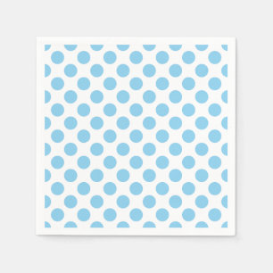 Baby Blue on White Large Size Polka Dots Paper Napkin