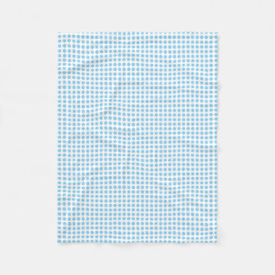 Baby Blue on White Small Horizontal Polka Dots Fleece Blanket