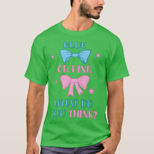 Baby Blue or Pink Gender Reveal Party T-Shirt