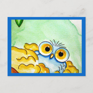 BABY BLUE OWL 1 POSTCARD