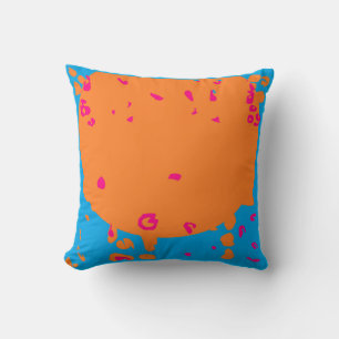 Baby blue pale orange hint of pink design throw pillow