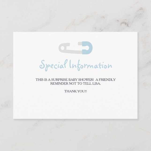 Baby Blue Penguin Information Inserts (Front)