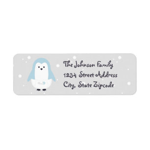 Baby Blue Penguin Return Address Label
