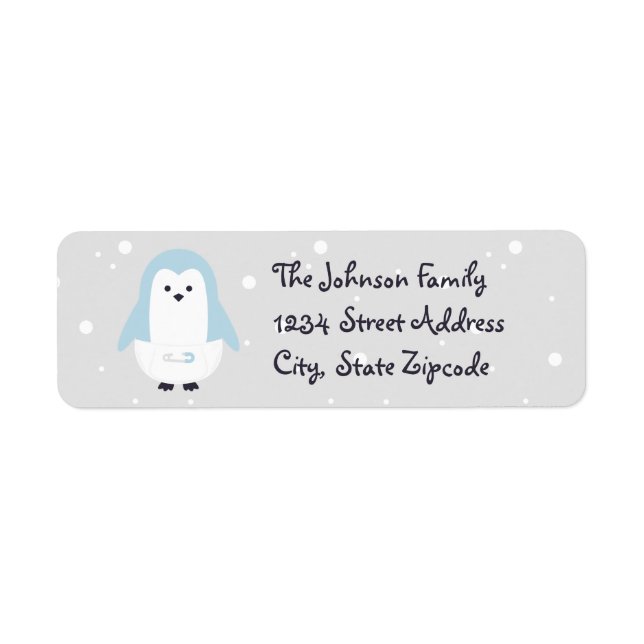 Baby Blue Penguin Return Address Label (Front)