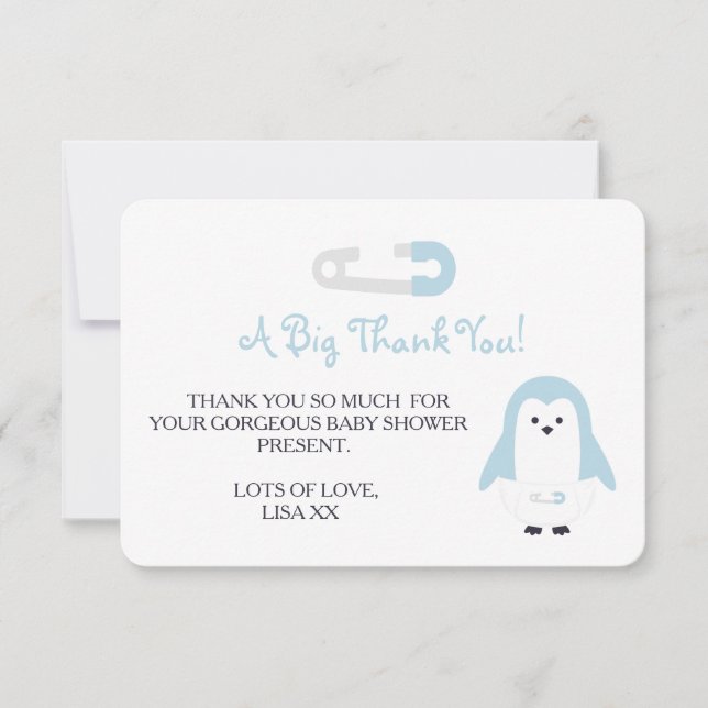 Baby Blue Penguin Thank You (Front)
