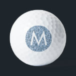 Baby Blue Personalized Modern Initial Golf Balls<br><div class="desc">Baby Blue Dusty Blue Faux Glitter Design on Custom-Printed Golf Balls with a Modern Monogram Initial,  perfect for a golf baby shower or gender reveal.</div>