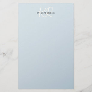 Baby Blue Personalized Stationery Paper