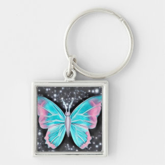 Baby Blue & Pink Butterfly Keychain