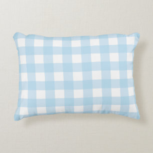 Baby Blue Plaid Accent Pillow