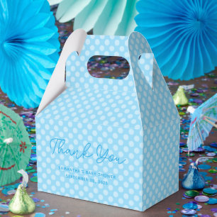 Baby Blue Polka Dot Baby Shower Thank You Favor Box