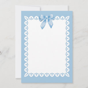 Baby Blue Polka Dot Bow & Classic and Charming Thank You Card