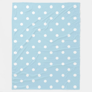 Baby Blue Polka Dots Fleece Blanket