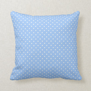 Baby Blue Polka Dots Throw Pillow