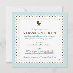 (Baby Blue) Precious Custom Baby Shower Invitation