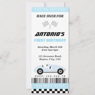 Baby Blue Race Invitation