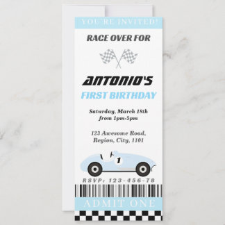 Baby Blue Race Invitation