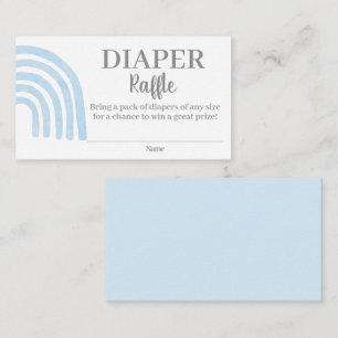 Baby Blue Rainbow Diaper Raffle Enclosure Card