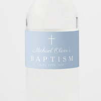 Baby Blue Religious Cross Boy Baptism