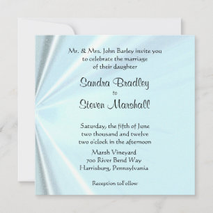 Baby Blue Satin Wedding Invitations