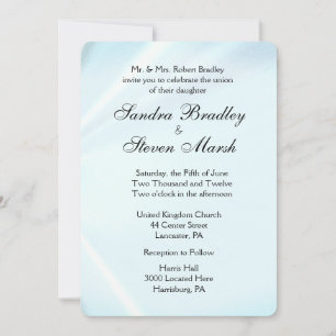 Baby Blue Satin Wedding Invitations 5" x 7"