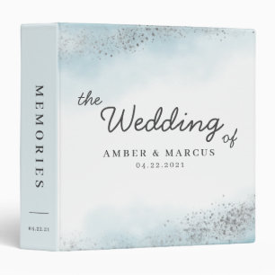 Baby Blue Silver Wedding Photo Album Binder