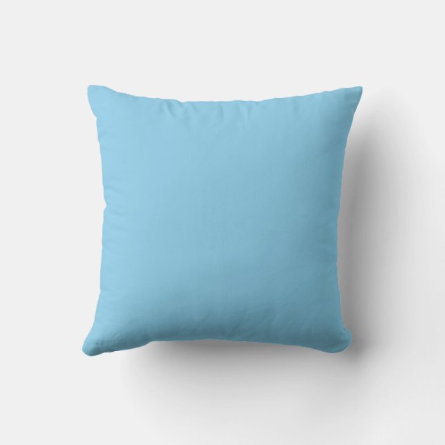 Baby Blue Sky Solid Colour Throw Pillow (Back)