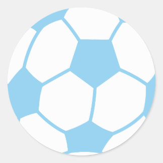Baby Blue Soccer Ball Classic Round Sticker