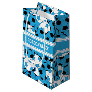 Baby Blue Soccer Ball Collage Small Gift Bag