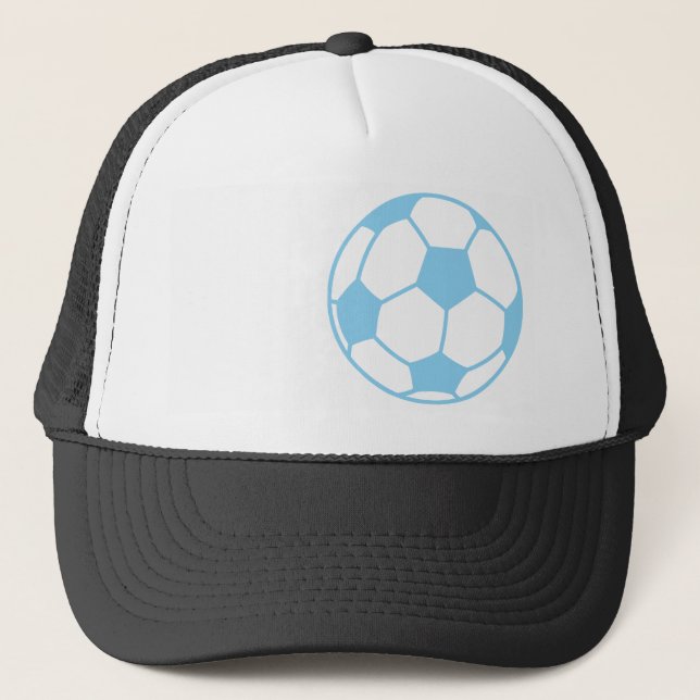 Baby Blue Soccer Ball Trucker Hat (Front)