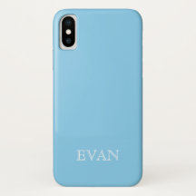 BABY BLUE Solid Background iPhone X Case