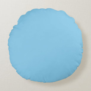 Baby blue solid colour round pillow