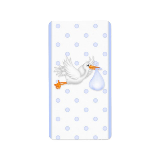 Baby Blue Stork Hersheys Miniature Candy bar wrap Label (Front)