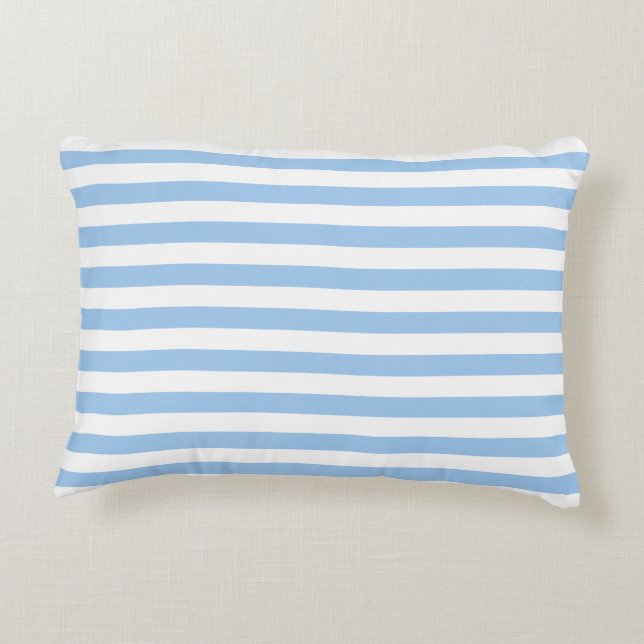 Baby Blue Stripes Accent Pillow (Back)