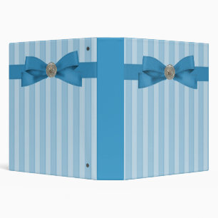 Baby Blue Stripes Elegance Notes Binder