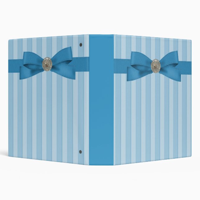 Baby Blue Stripes Elegance Notes Binder (Background)