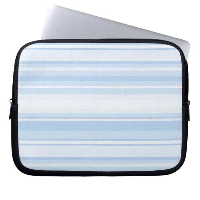 Baby blue stripes laptop sleeve (Front)