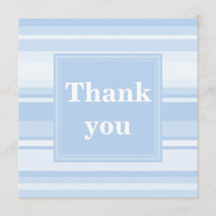 Baby blue stripes simple elegant thank you card